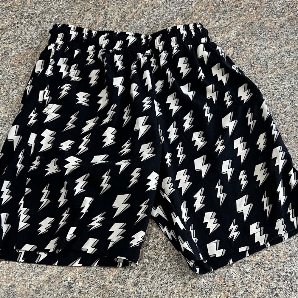 Public Record Black and White Lightning Print Shorts size 8/Big Boy small